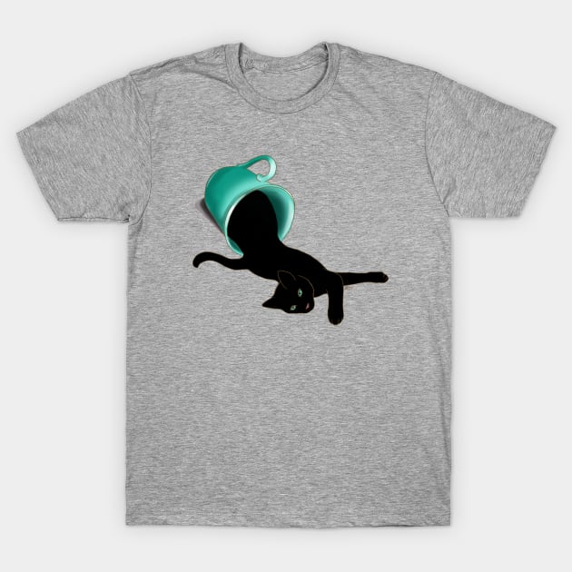 Cat Coffee T-Shirt by ruthimagination